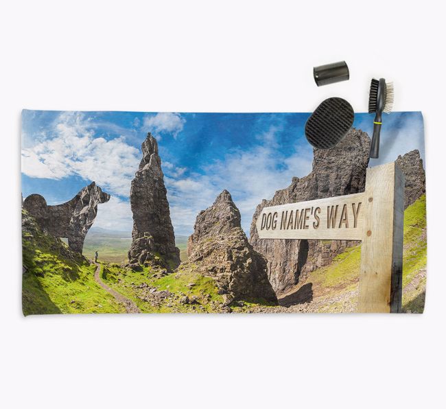 'Hiking Trail' - Personalised {breedFullName} Towel